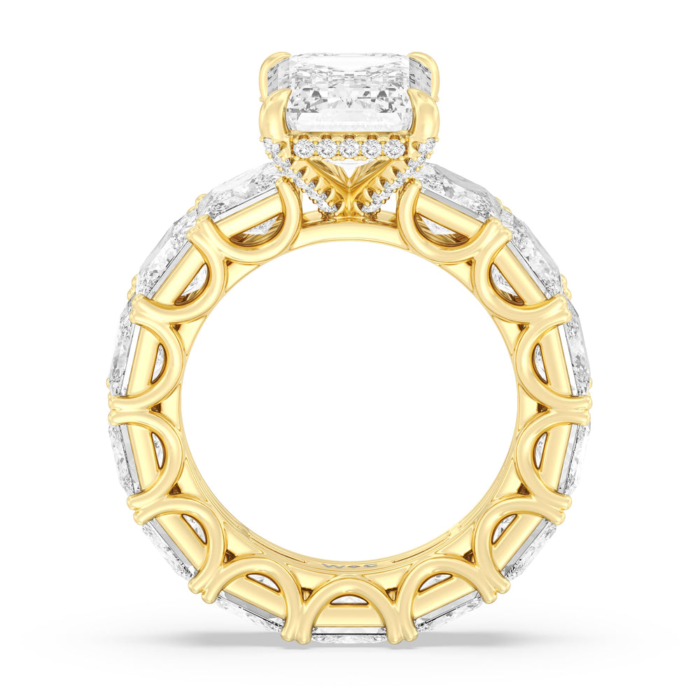 The West Village Ring with Emerald Cut Diamond in 14KT Yellow Gold view 2
