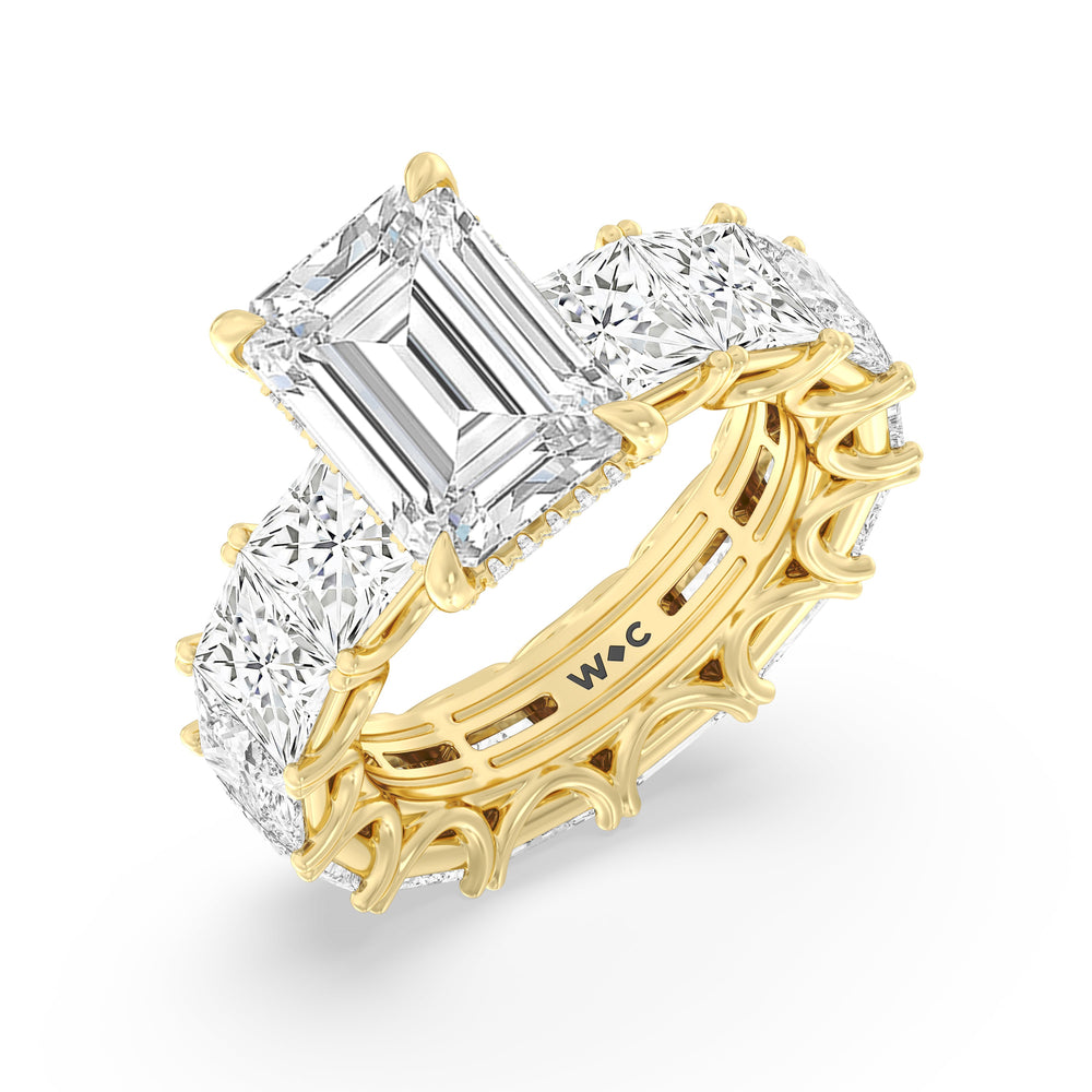 The West Village Ring with Emerald Cut Diamond in 14KT Yellow Gold view 3
