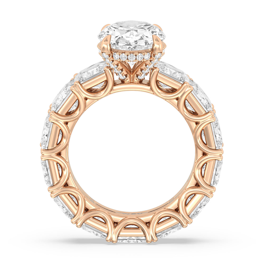 The West Village Ring with Oval Cut Diamond in 14KT Rose Gold view 2
