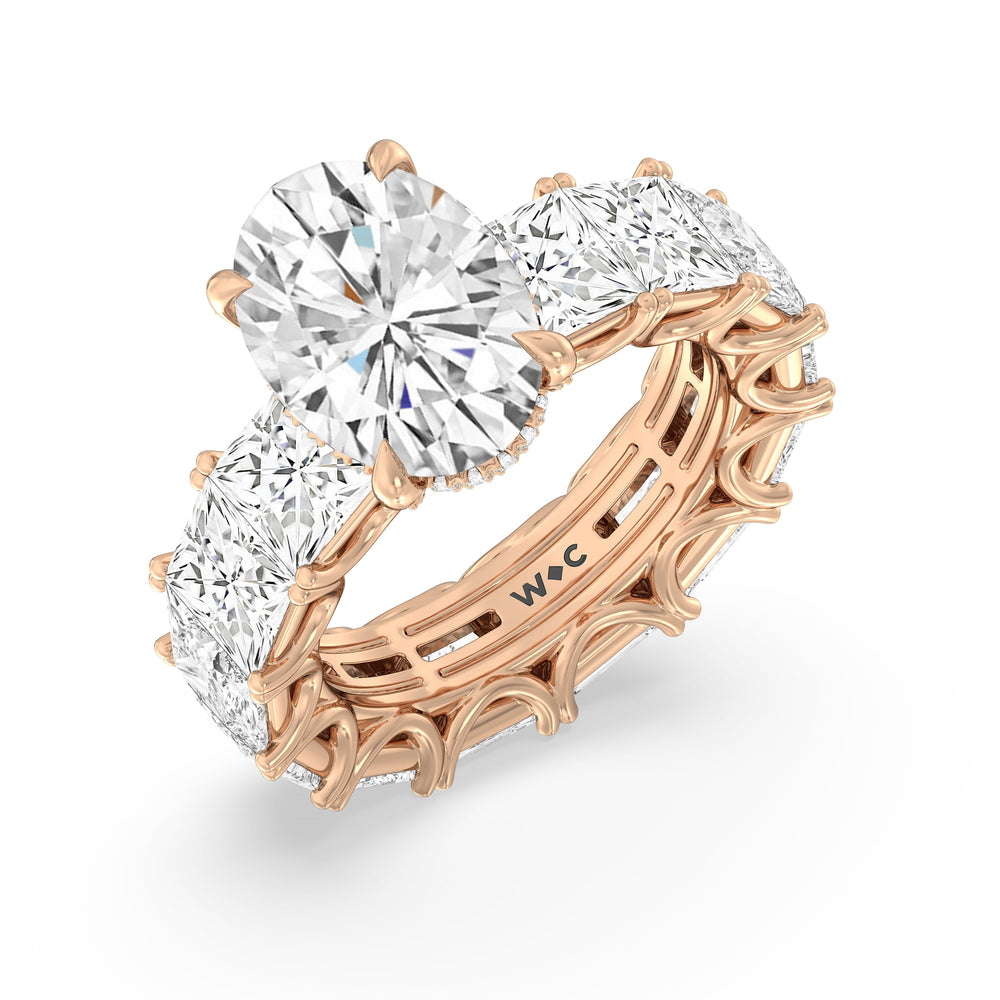 The West Village Ring with Oval Cut Diamond in 14KT Rose Gold view 3
