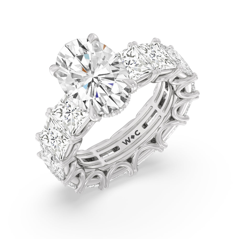 The West Village Ring with Oval Cut Diamond in 14KT Platinum view 3
