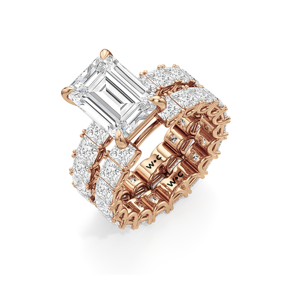 Emerald Cut The West Village Ring with Lab Grown Diamond in 14KT Rose Gold view 6
