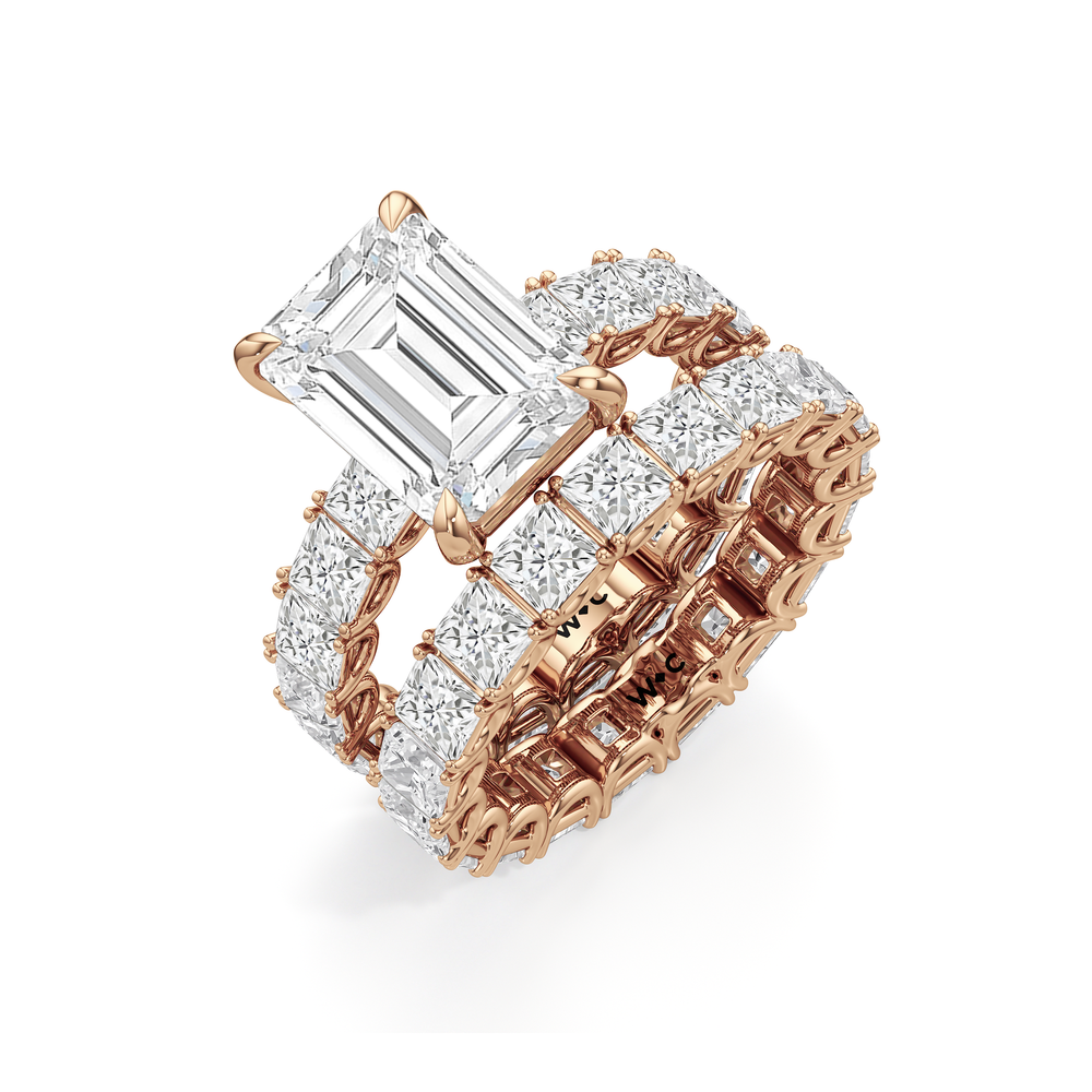 The West Village Ring with Emerald Cut Diamond in 14KT Rose Gold view 6
