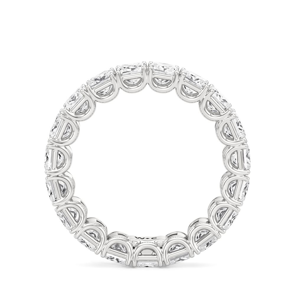 The West Village Diamond Wedding Band with Platinum Cut Diamond in 14KT Platinum view 4
