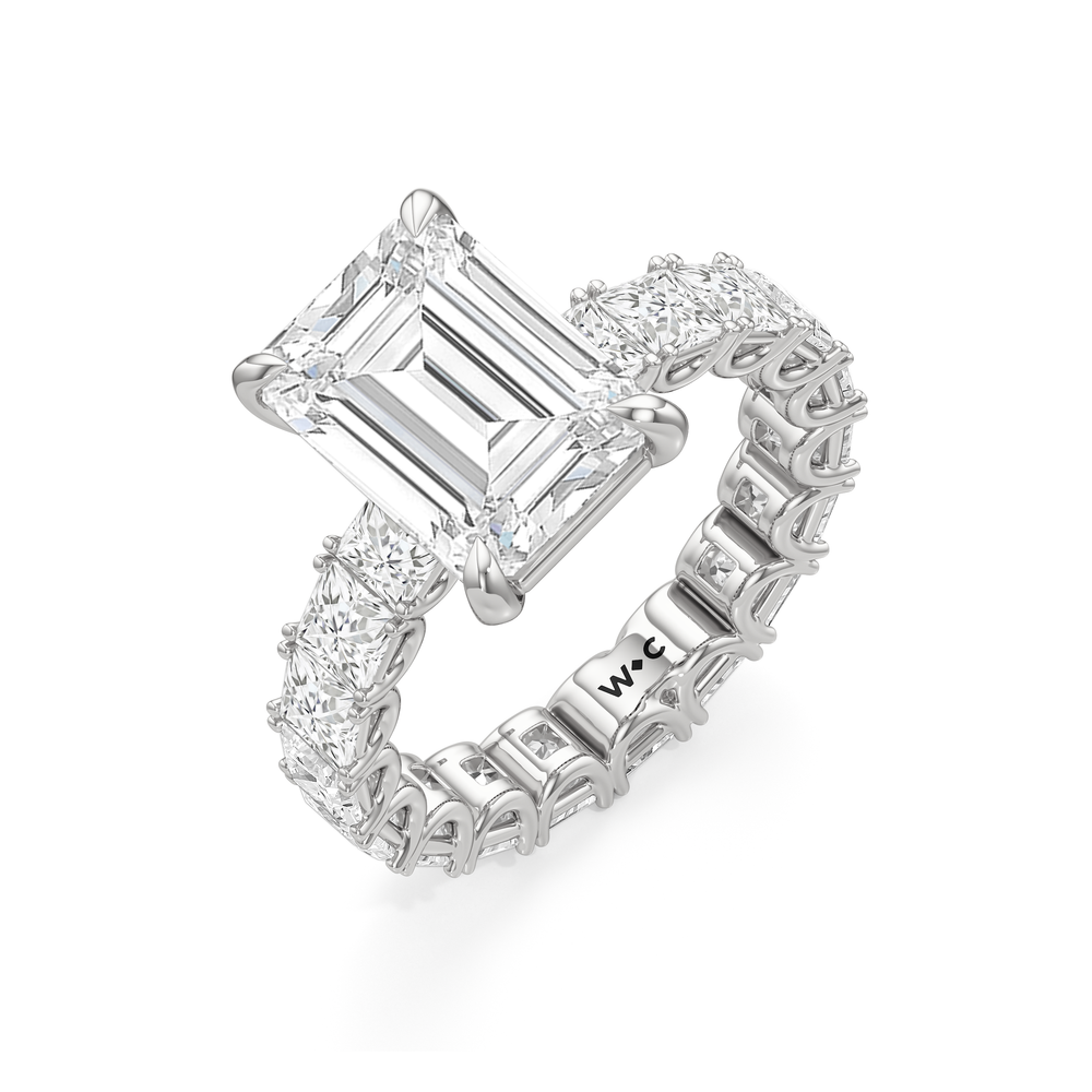 Emerald Cut The West Village Ring with Lab Grown Diamond in 14KT Platinum view 5
