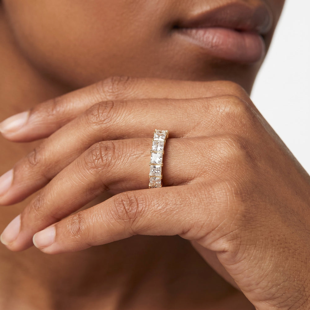 The West Village Diamond Wedding Band with 18KT Rose Gold Cut Diamond in 14KT Rose Gold view 2
