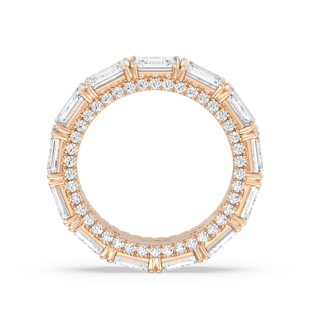 The Columbia Eternity Ring with 18KT Rose Gold / Lab / 7 1/6 Cut Diamond in 14KT Rose Gold / Lab / 7 1/6 view 2
