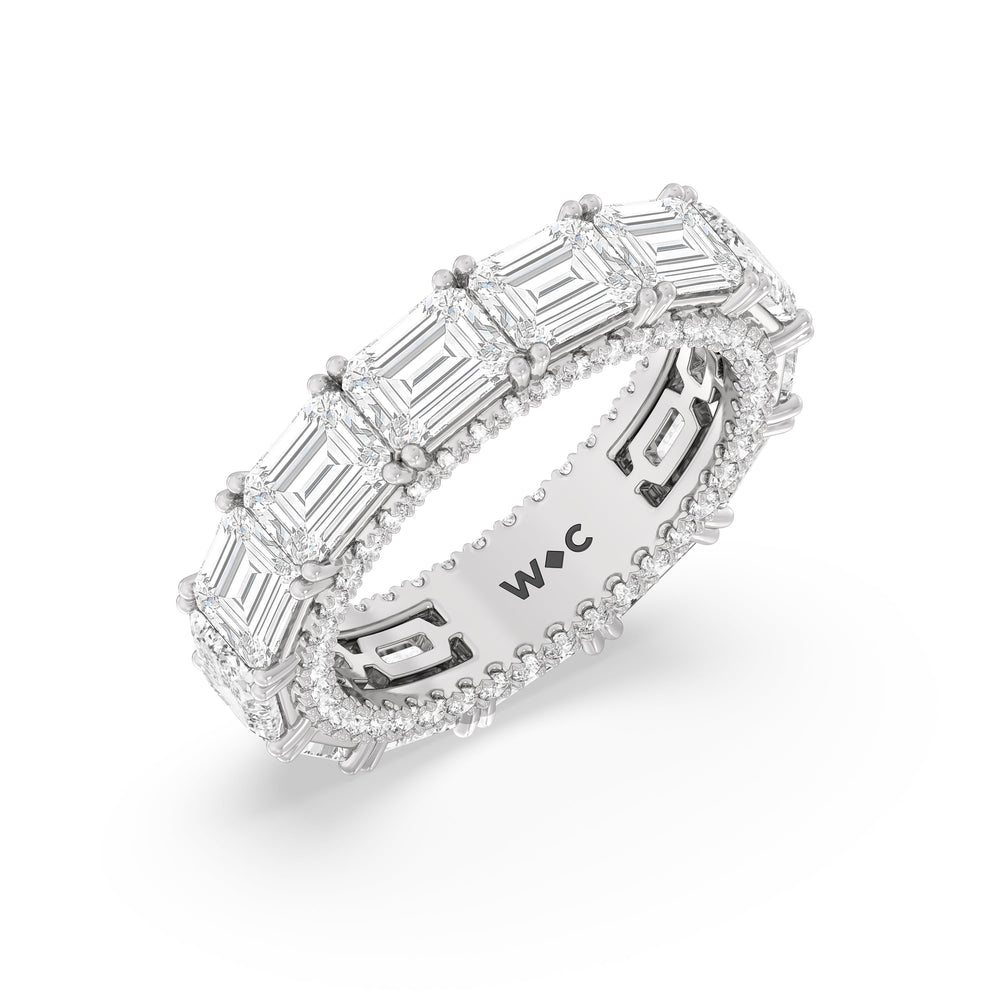 The Upper East Side Diamond Band with Platinum Cut Diamond in 14KT Platinum view 4
