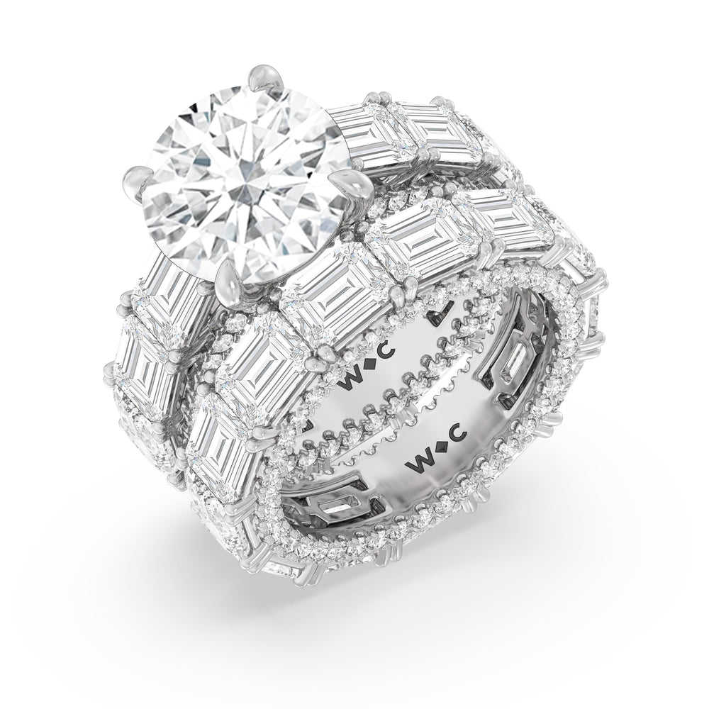 The Upper East Side Ring with Round Cut Diamond in 14KT Platinum view 4

