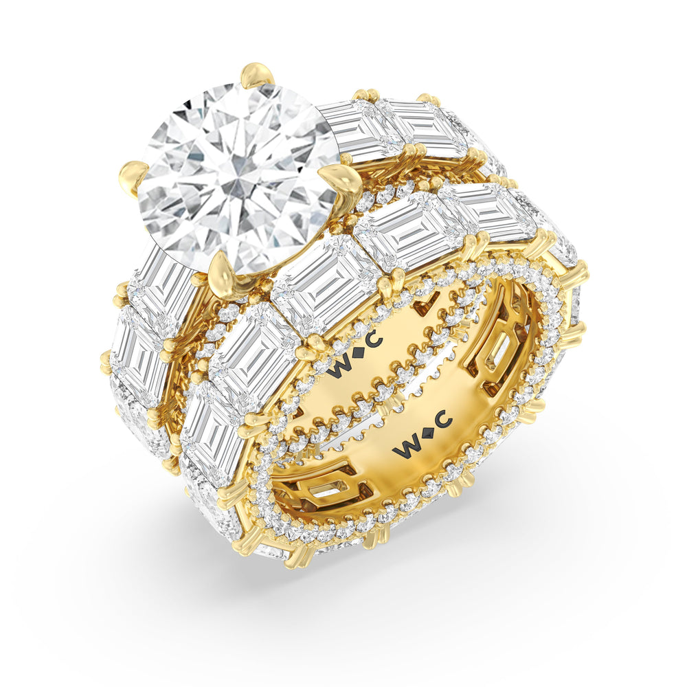 The Upper East Side Ring with Emerald Cut Diamond in 14KT Yellow Gold view 5
