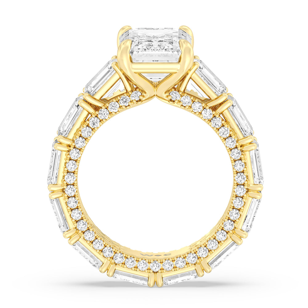 The Upper East Side Ring with Emerald Cut Diamond in 14KT Yellow Gold view 3
