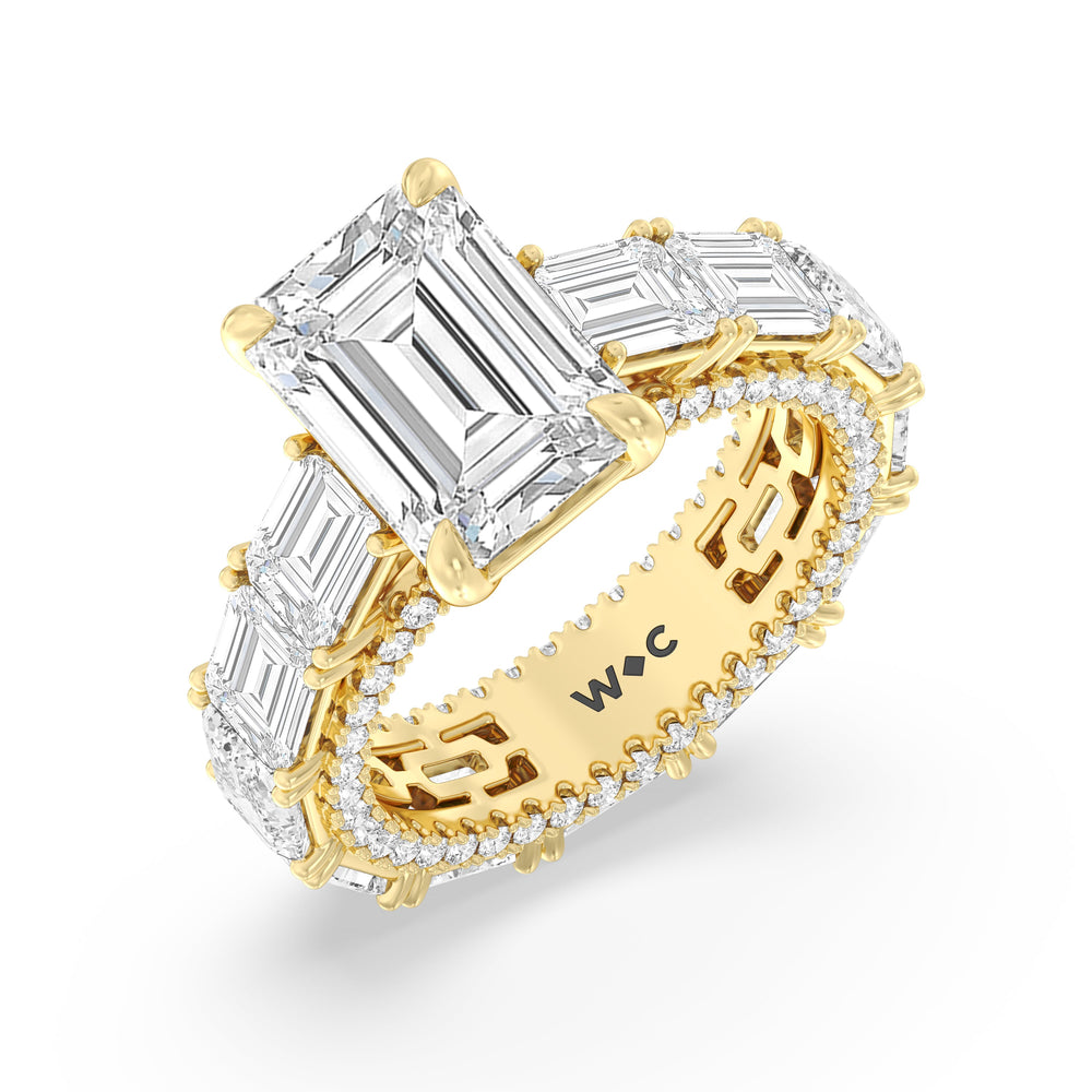 The Upper East Side Ring with Emerald Cut Diamond in 14KT Yellow Gold view 4
