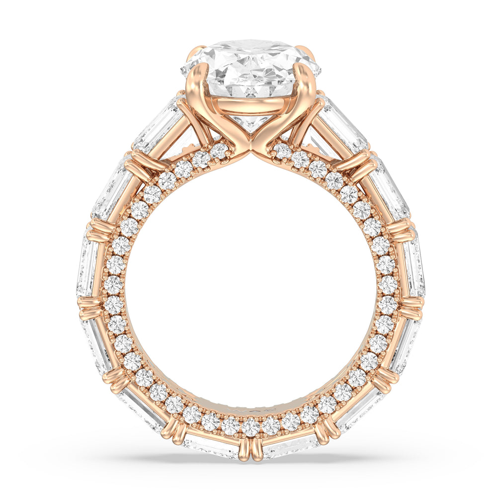 The Upper East Side Ring with Oval Cut Diamond in 14KT Rose Gold view 3
