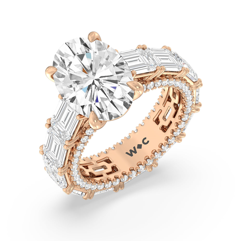 The Upper East Side Ring with Oval Cut Diamond in 14KT Rose Gold view 2
