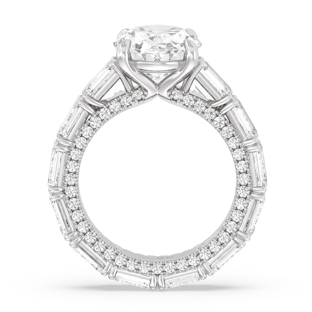 The Upper East Side Ring with Oval Cut Diamond in 14KT Platinum view 2
