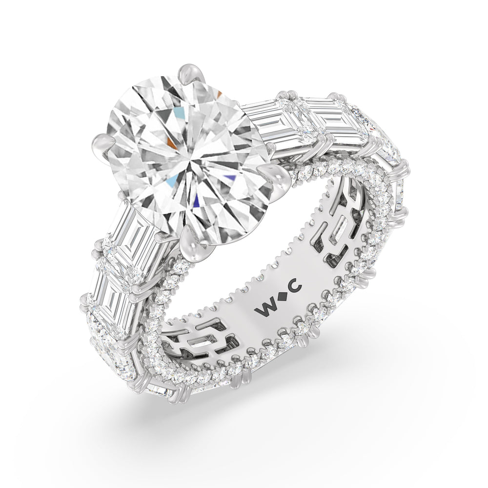 The Upper East Side Ring with Oval Cut Diamond in 14KT Platinum view 3
