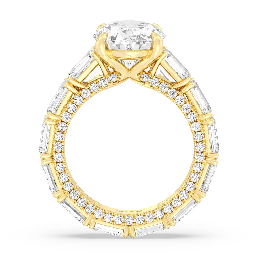 The Upper East Side Ring with Oval Cut Diamond in 14KT Yellow Gold view 3
