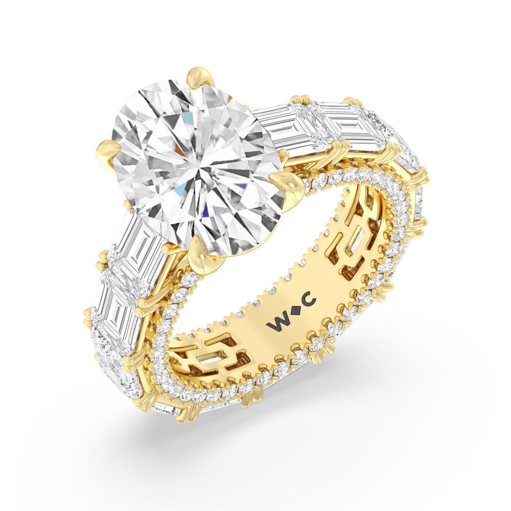 The Upper East Side Ring with Oval Cut Diamond in 14KT Yellow Gold view 2

