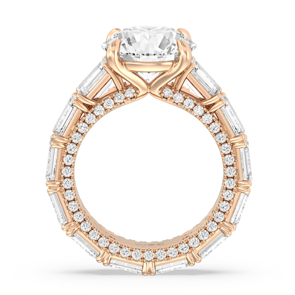 The Upper East Side Ring with Round Cut Diamond in 14KT Rose Gold view 2
