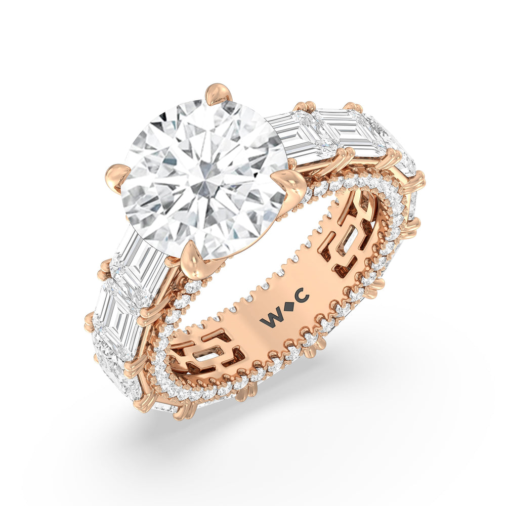 The Upper East Side Ring with Round Cut Diamond in 14KT Rose Gold view 3
