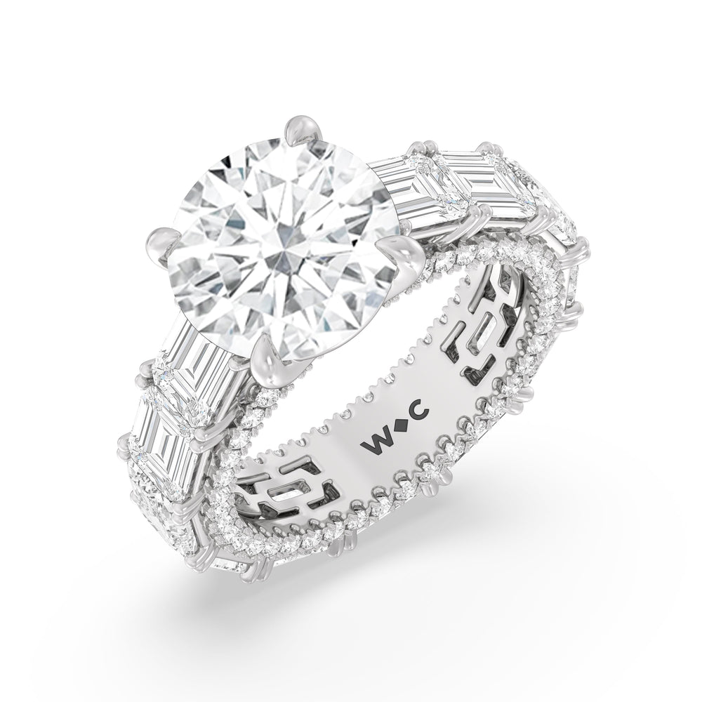 The Upper East Side Ring with Round Cut Diamond in 14KT Platinum view 3
