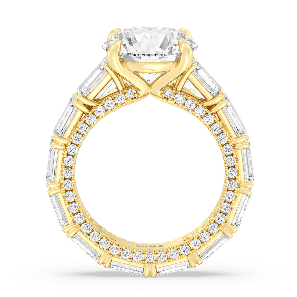 The Upper East Side Ring with Round Cut Diamond in 14KT Yellow Gold view 2
