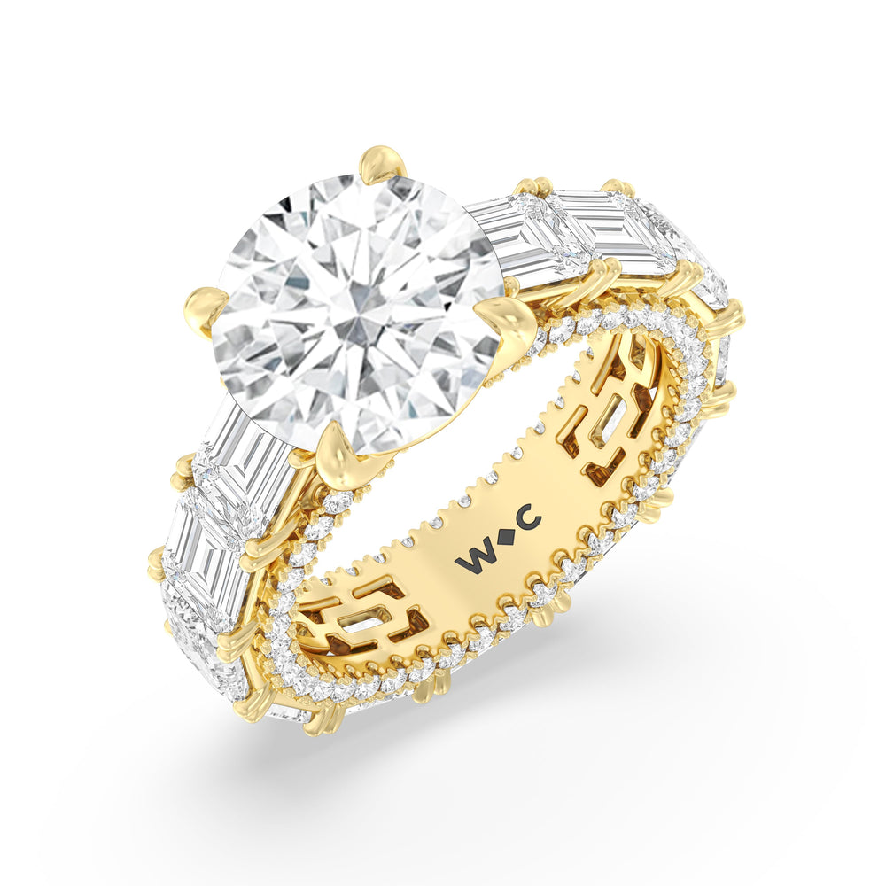 The Upper East Side Ring with Round Cut Diamond in 14KT Yellow Gold view 3
