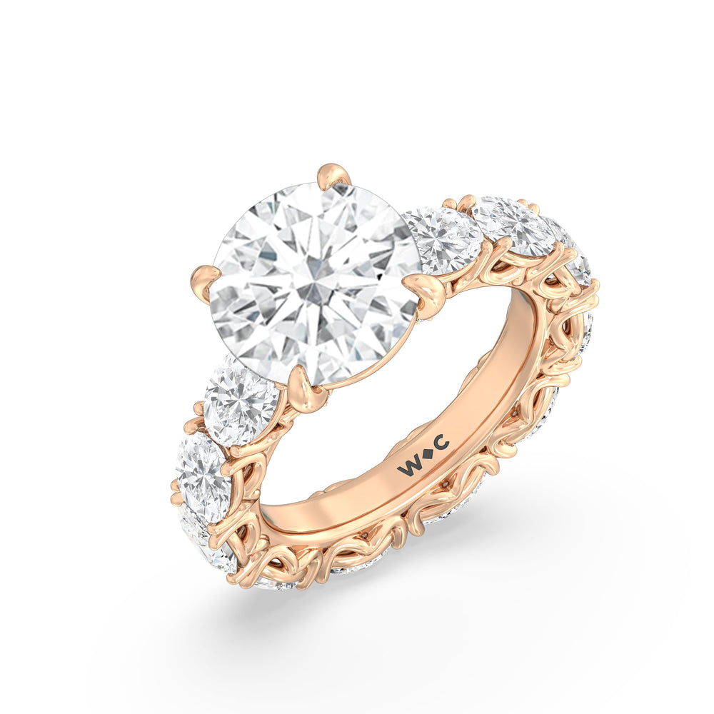 The NoMad Ring with Round Cut Diamond in 14KT Rose Gold view 3
