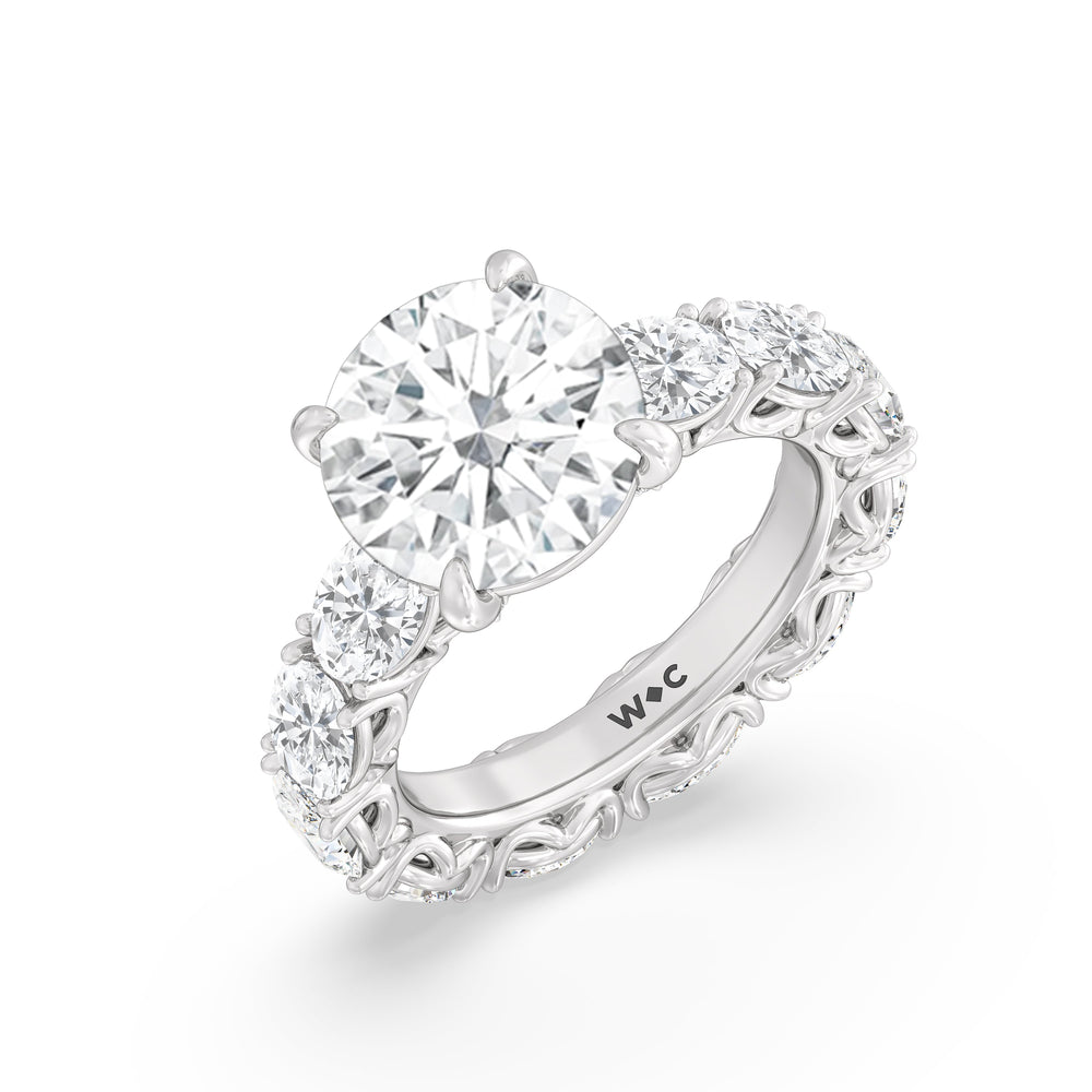 The NoMad Ring with Round Cut Diamond in 14KT Platinum view 3
