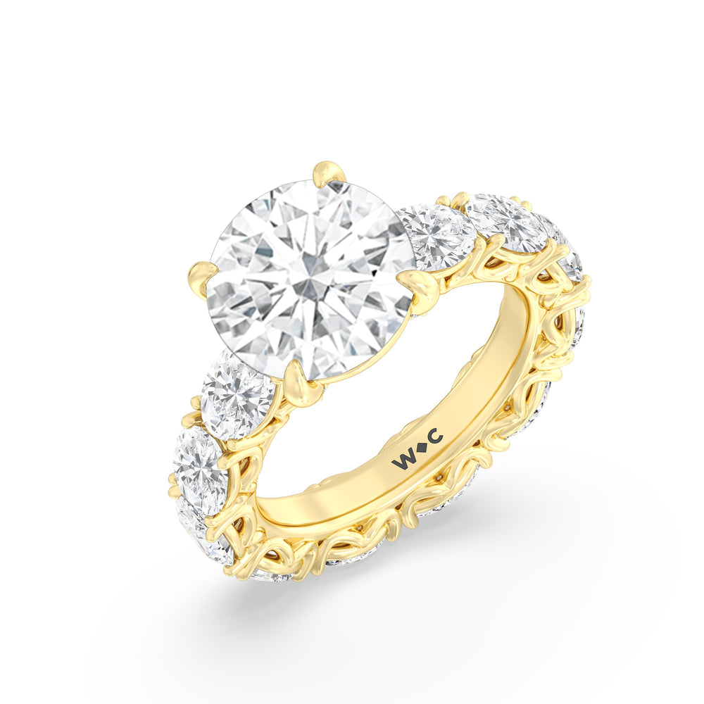 The NoMad Ring with Round Cut Diamond in 14KT Yellow Gold view 3
