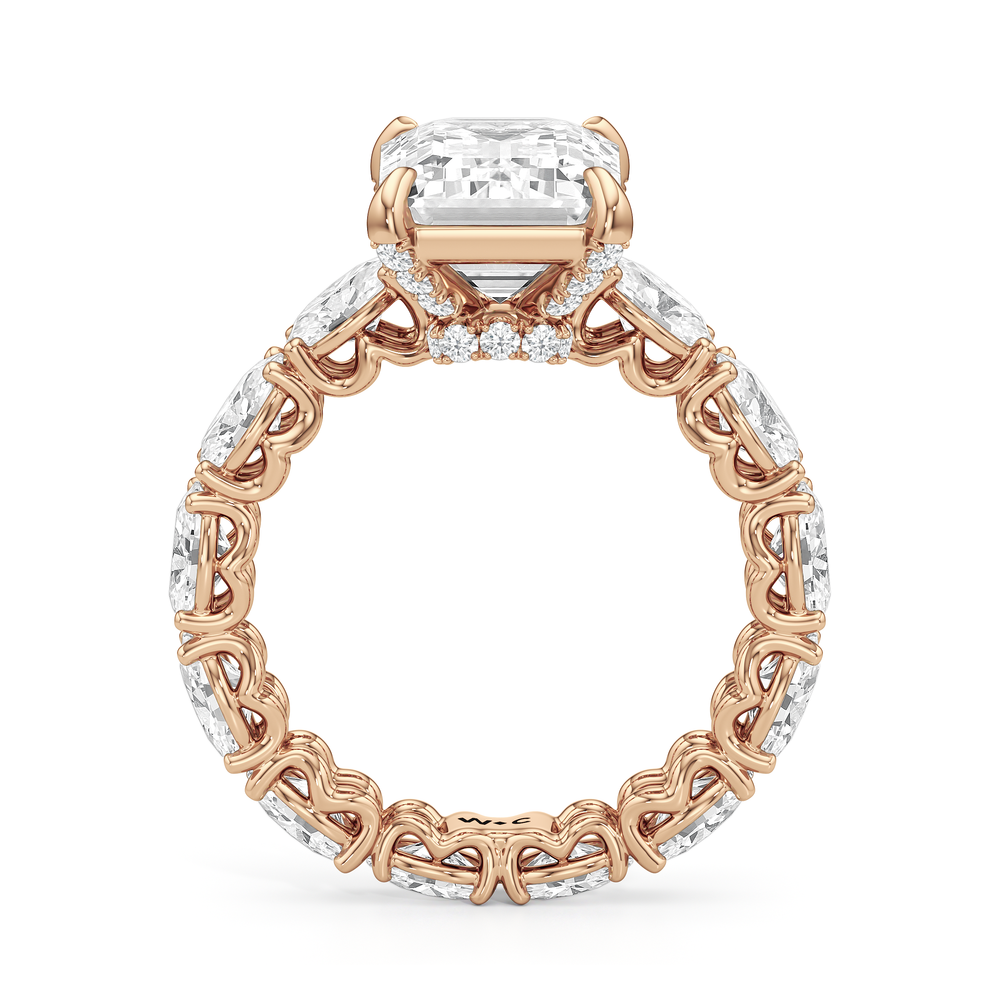 Emerald Cut The NoMad Ring with Lab Grown Diamond in 14KT Rose Gold view 4
