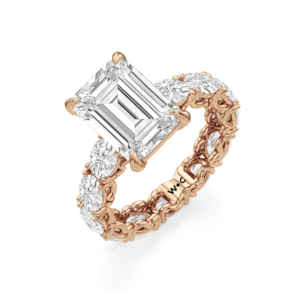 Emerald Cut The NoMad Ring with Lab Grown Diamond in 14KT Rose Gold view 5
