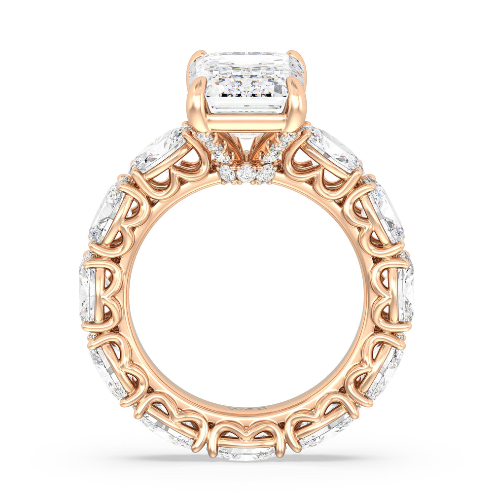 The NoMad Ring with Emerald Cut Diamond in 14KT Rose Gold view 2
