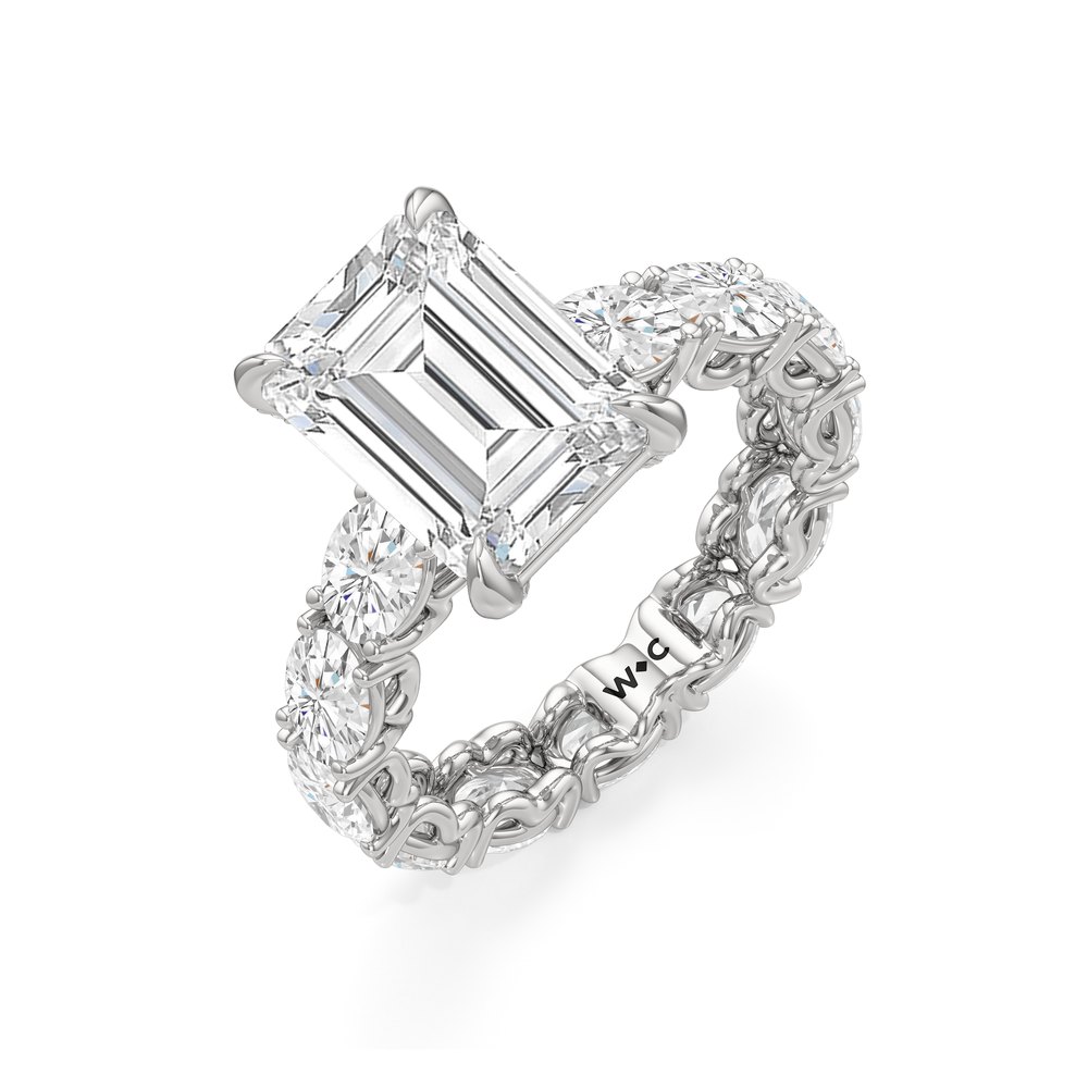Emerald Cut The NoMad Ring with Lab Grown Diamond in 14KT Platinum view 5
