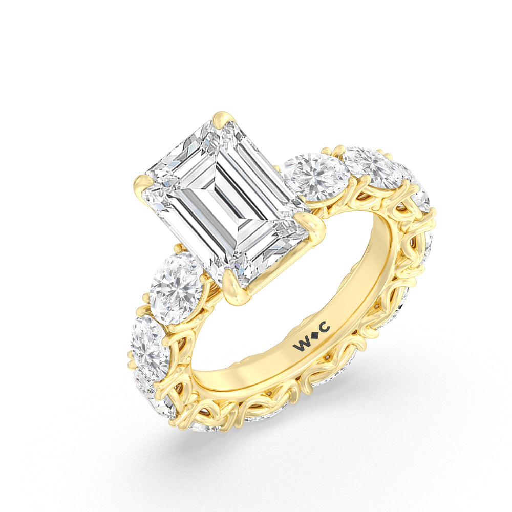 The NoMad Ring with Emerald Cut Diamond in 14KT Yellow Gold view 3
