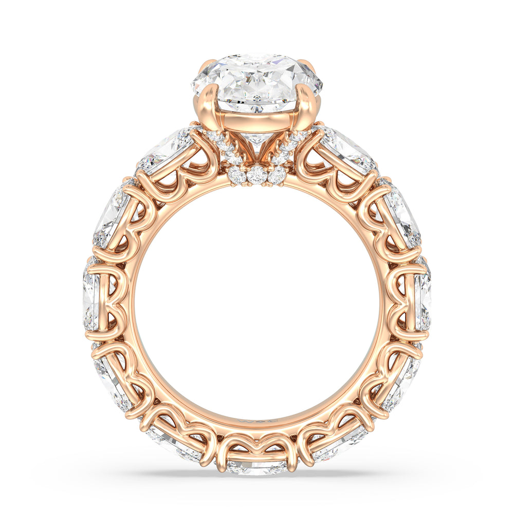 The NoMad Ring with Oval Cut Diamond in 14KT Rose Gold view 2
