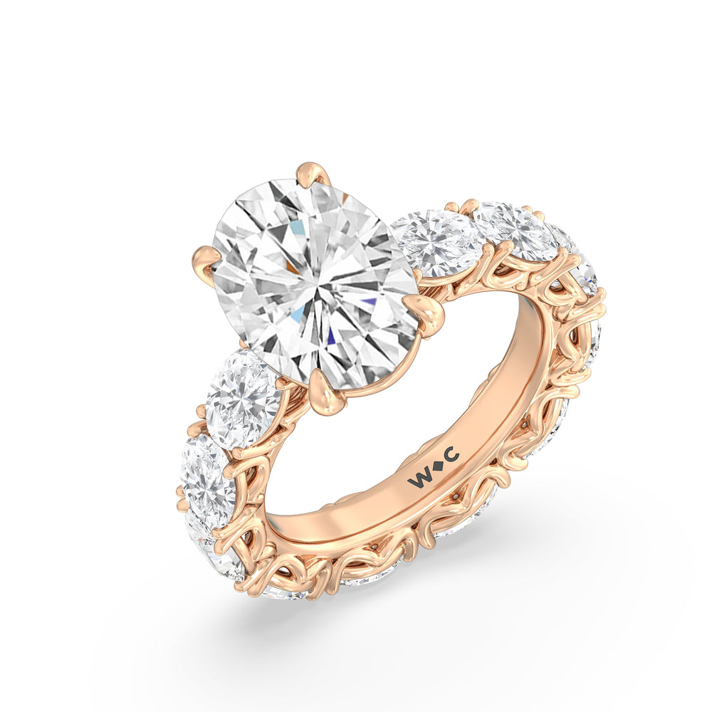 The NoMad Ring with Oval Cut Diamond in 14KT Rose Gold view 3

