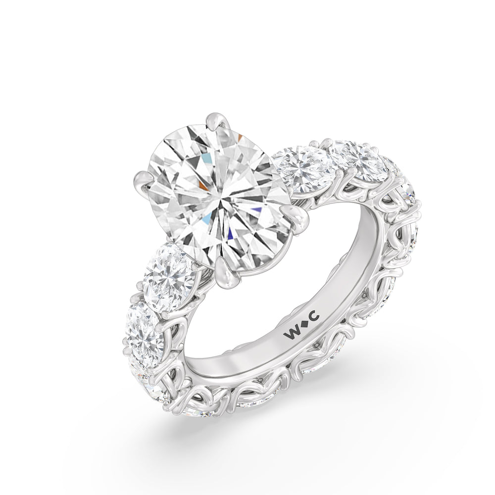 The NoMad Ring with Oval Cut Diamond in 14KT Platinum view 3
