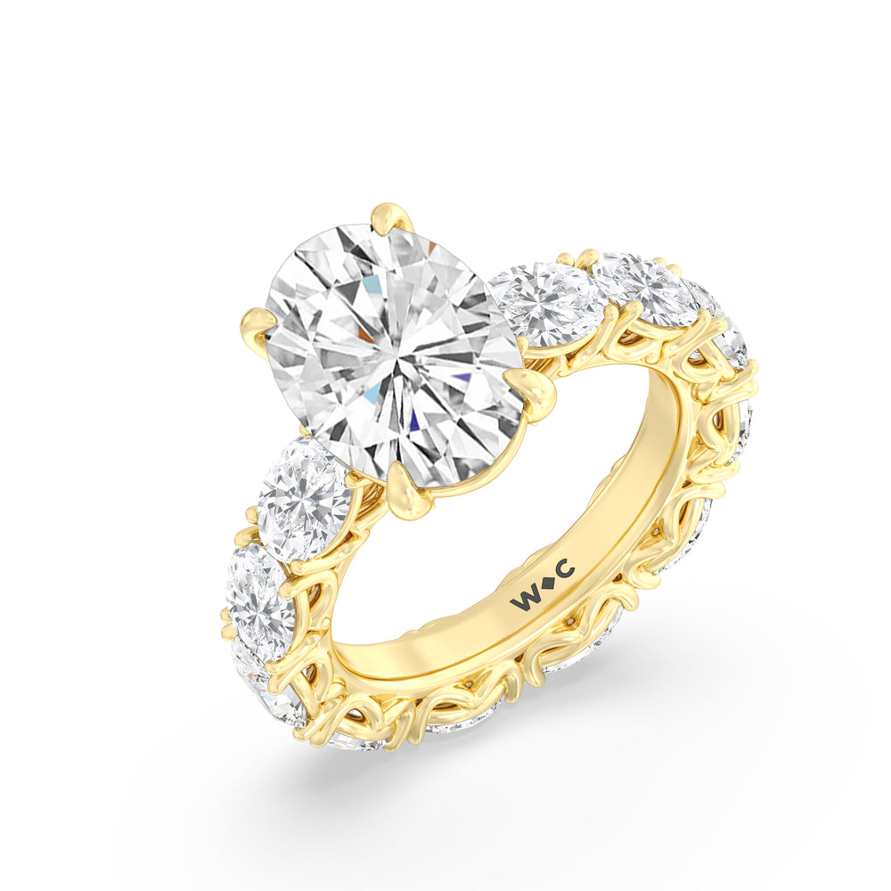 The NoMad Ring with Oval Cut Diamond in 14KT Yellow Gold view 3
