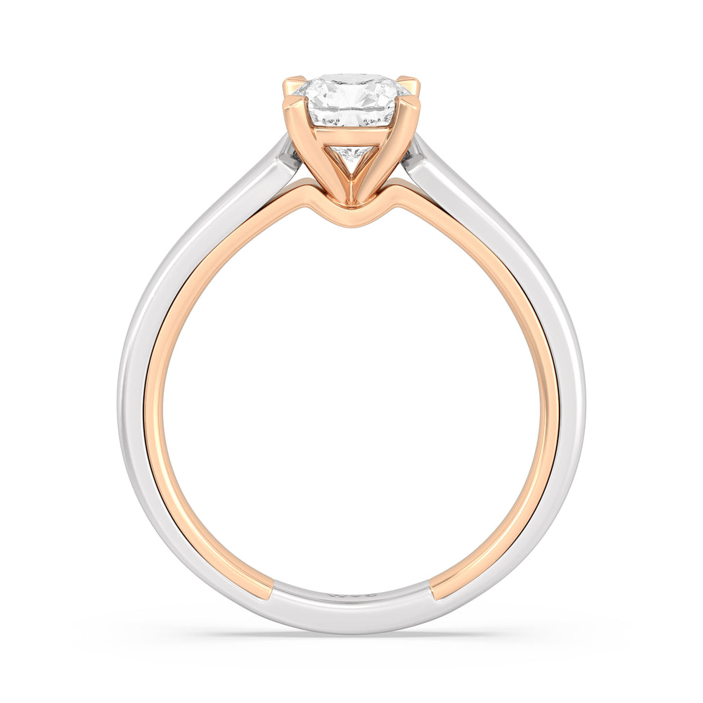 Cushion Cut The Willow Engagement Ring with Lab Grown Diamond in 14KT White & Rose Gold view 2
