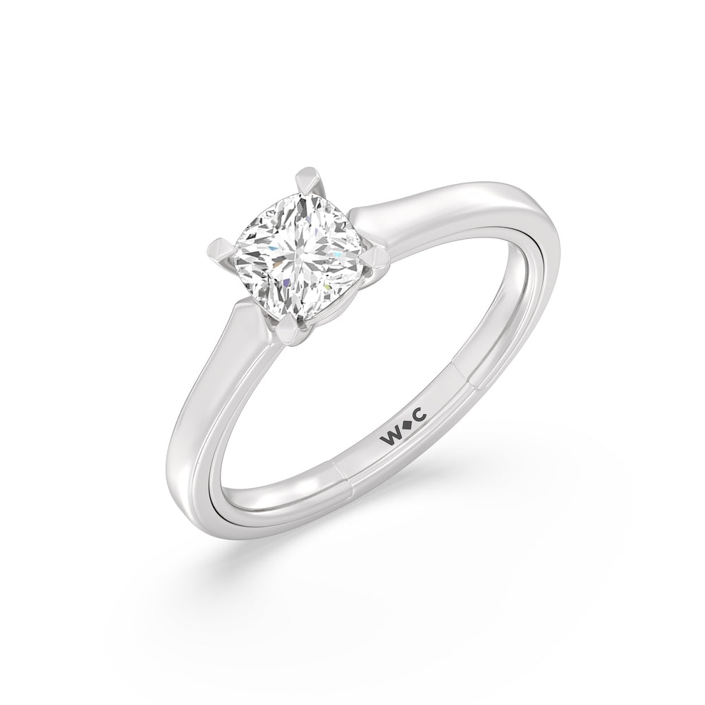 Cushion Cut The Willow Engagement Ring with Lab Grown Diamond in 14KT Platinum view 3
