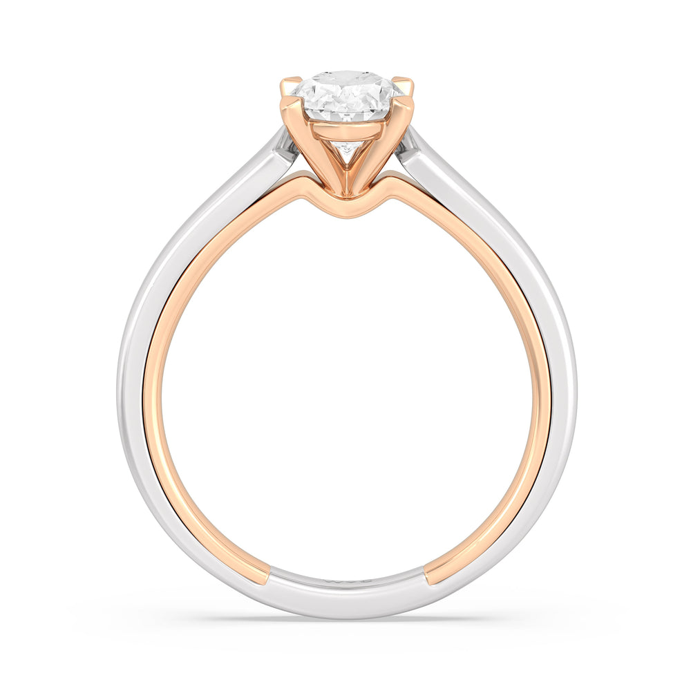 Oval Cut The Willow Engagement Ring with Lab Grown Diamond in 14KT White & Rose Gold view 2
