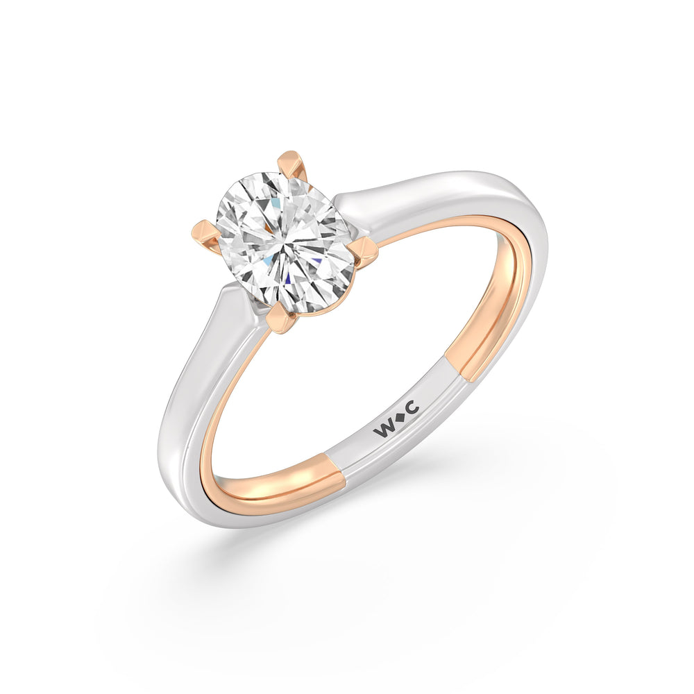 Oval Cut The Willow Engagement Ring with Lab Grown Diamond in 14KT White & Rose Gold view 3
