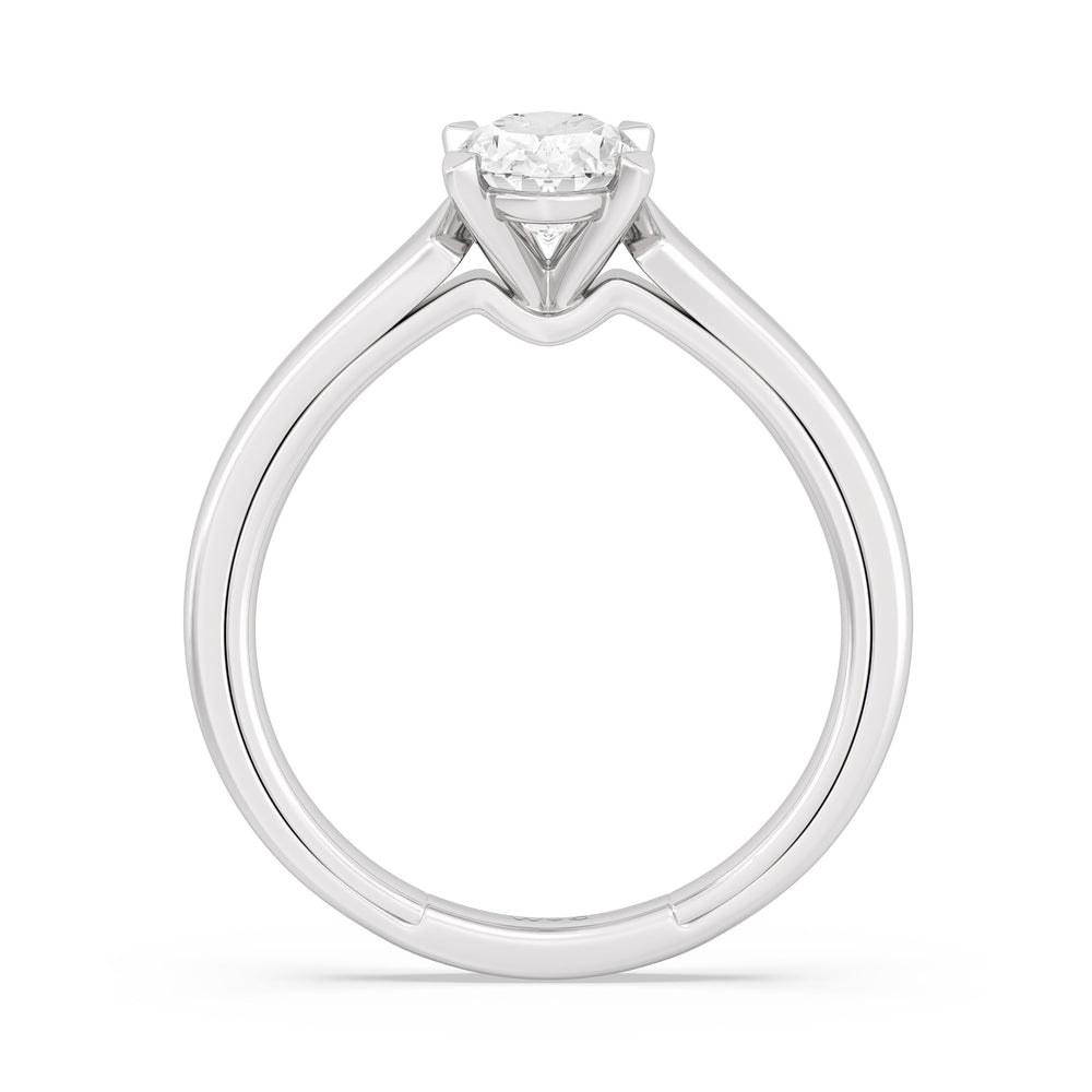 Oval Cut The Willow Engagement Ring with Lab Grown Diamond in 14KT Platinum view 2
