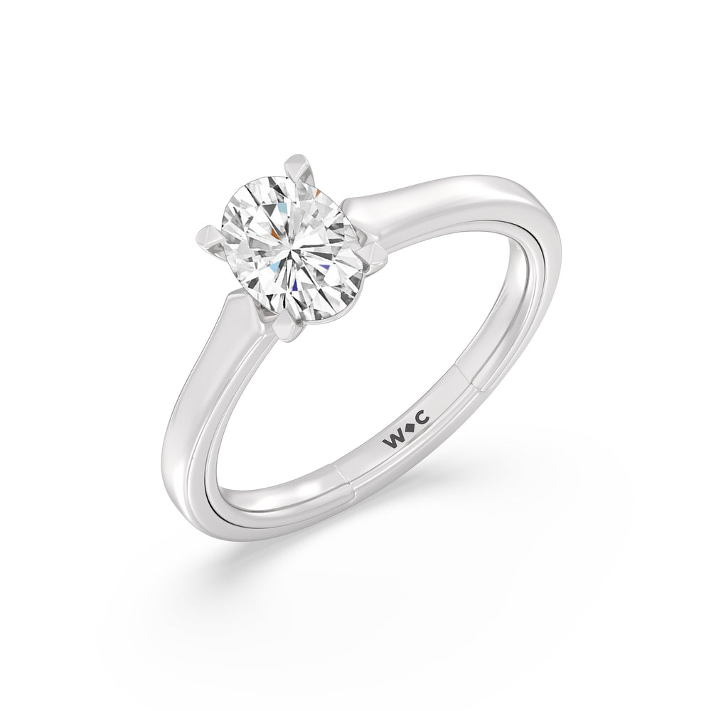 Oval Cut The Willow Engagement Ring with Lab Grown Diamond in 14KT Platinum view 4
