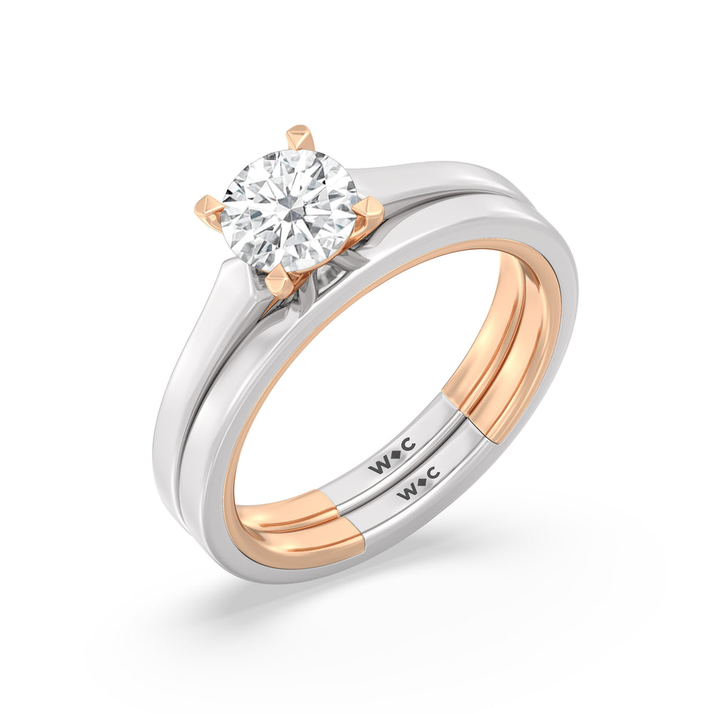 Round Cut The Willow Engagement Ring with Lab Grown Diamond in 14KT White & Rose Gold view 4

