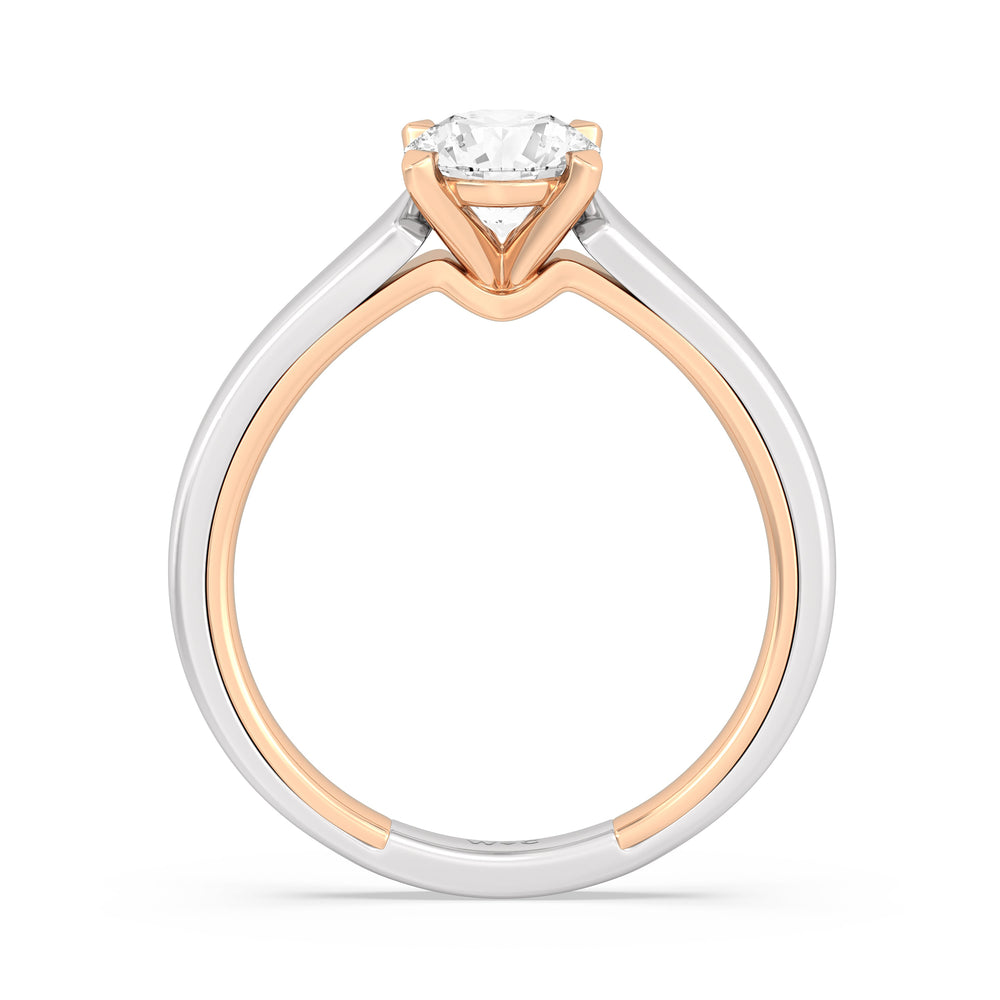 Round Cut The Willow Engagement Ring with Lab Grown Diamond in 14KT White & Rose Gold view 2
