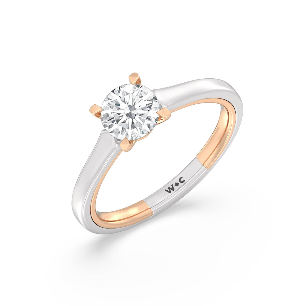 Round Cut The Willow Engagement Ring with Lab Grown Diamond in 14KT White & Rose Gold view 3
