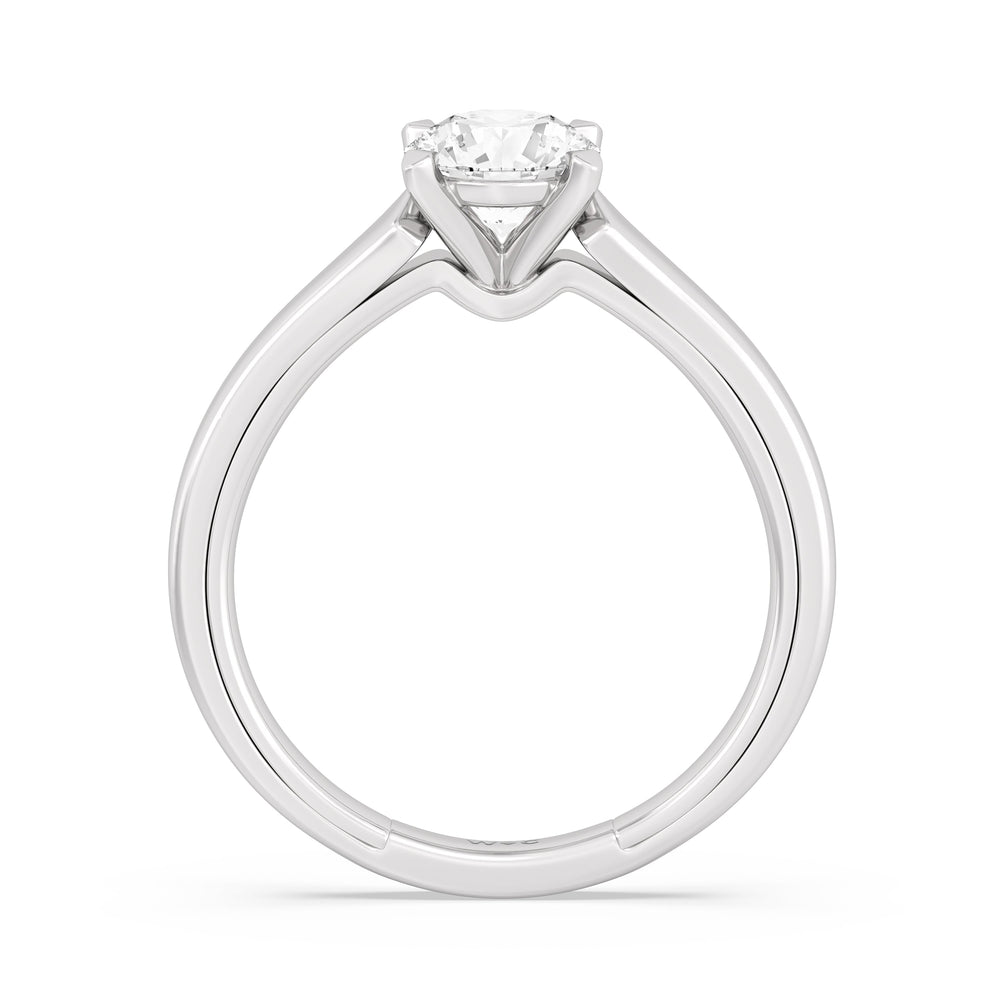 Round Cut The Willow Engagement Ring with Lab Grown Diamond in 14KT Platinum view 2
