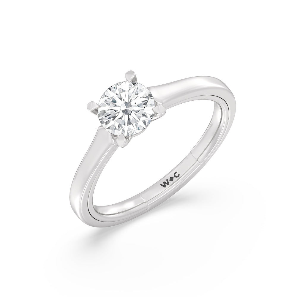Round Cut The Willow Engagement Ring with Lab Grown Diamond in 14KT Platinum view 3
